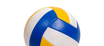 Volleyball ball isolated on white background, studio shot.